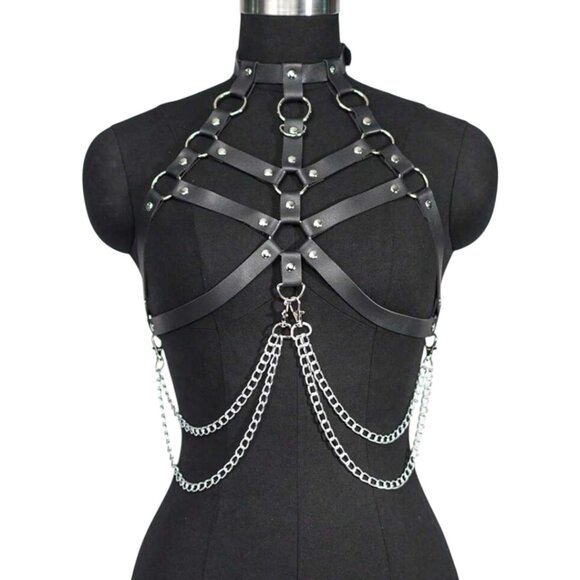 Women Gothic Style Renaissance Black Color Harness - Picture 1 of 5
